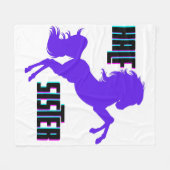 Halfzuster Paarse Pony Fleece Deken (Voorkant (Horizontaal))