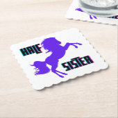 Halfzuster Paarse Pony Kartonnen Onderzetters (Gebogen)