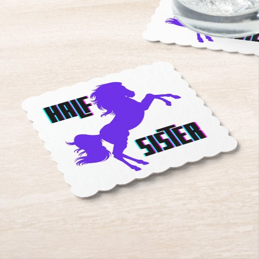 Halfzuster Paarse Pony Kartonnen Onderzetters (Gebogen)