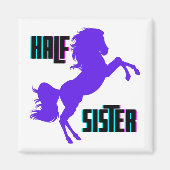 Halfzuster Paarse Pony Magneet (Voorkant)