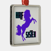 Halfzuster Paarse Pony Metalen Ornament (Rechts)
