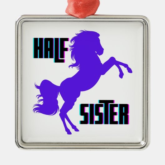 Halfzuster Paarse Pony Metalen Ornament (Voorkant)