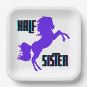 Halfzuster Paarse Pony Papieren Bordje (Voorkant)