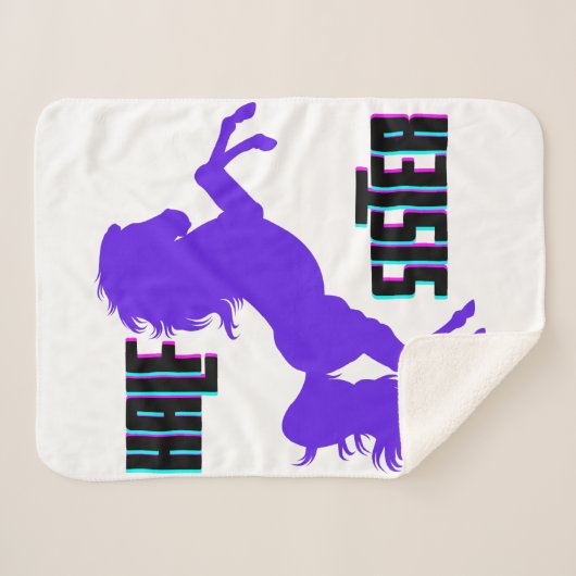 Halfzuster Paarse Pony Sherpa Deken (Voorkant (horizontaal))