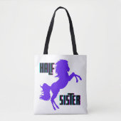 Halfzuster Paarse Pony Tote Bag (Voorkant)
