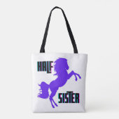 Halfzuster Paarse Pony Tote Bag (Achterkant)
