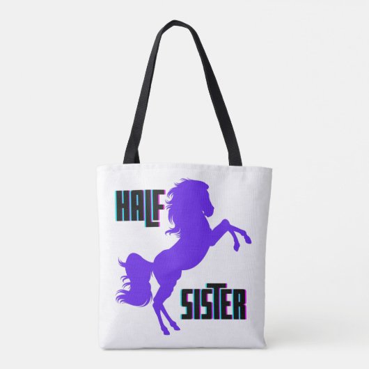 Halfzuster Paarse Pony Tote Bag (Achterkant)