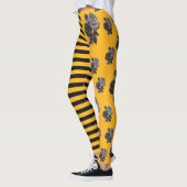 Halfzware en halve Roos Floral Black en Gold Leggings (Links)