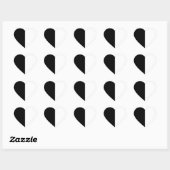 Halfzwart en half wit Midden passen dit aan Hart Sticker (Vel)
