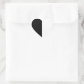 Halfzwart en half wit Midden passen dit aan Hart Sticker (Tas)
