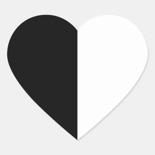 Halfzwart en half wit Midden passen dit aan Hart Sticker (Voorkant)