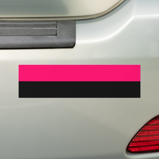 Halfzwart en helder roze bumpersticker (Op auto)