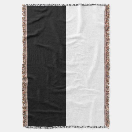Halfzwarte en halve witte strepen deken (Voorkant Verticaal)