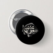Halibut Fish Graphic Gevist Art Design Ronde Button 5,7 Cm (Voorkant /achterkant)