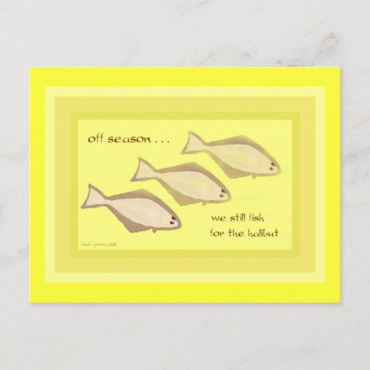 Halibut Haiku Art Briefkaart - Verzamelbaar Briefk (Voorkant)
