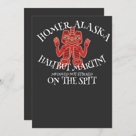 HALIBUT MARTINI MUDDLED NIET STIRRED KAART (Voorkant / Achterkant)