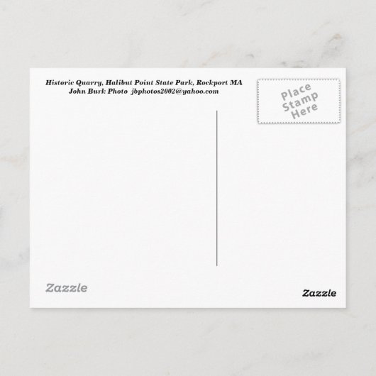 Halibut Point State Park Quarry Rockport Cape Ann Briefkaart (Achterkant)