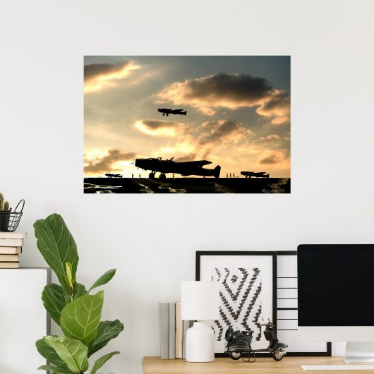 Halifax Bombers Dusk Dispersal Poster (Thuiskantoor)