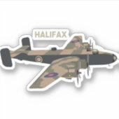 Halifax British WW2 Airplane Sticker (Voorkant)
