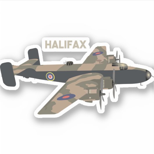 Halifax British WW2 Airplane Sticker (Voorkant)