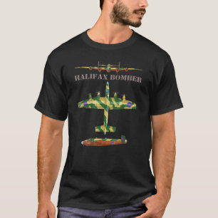 Halifax British Ww2 Heavy Bomber Plane Diagram T-shirt