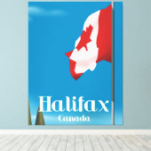 Halifax Canada Reisposter Canvas Afdruk (Insitu (Houten vloer))