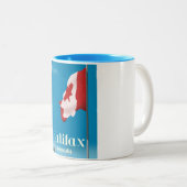 Halifax Canada Reisposter Tweekleurige Koffiemok (Voorkant rechts)