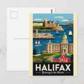 Halifax Canada Retro Reisposter Kunst Briefkaart (Voorkant / Achterkant)