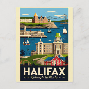 Halifax Canada Retro Reisposter Kunst Briefkaart