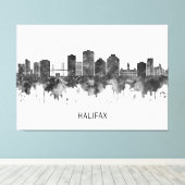 Halifax Canada Skyline BW Canvas Afdruk (Insitu (Houten vloer))