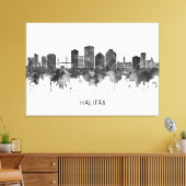 Halifax Canada Skyline BW Canvas Afdruk (Insitu (Woonkamer))