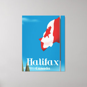 Halifax Canada Travel poster Canvas Afdruk