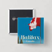 Halifax Canada Travel poster Vierkante Button 5,1 Cm (Voorkant /achterkant)