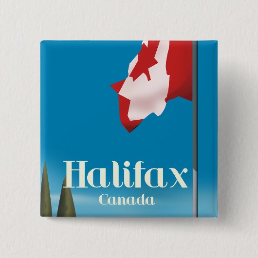 Halifax Canada Travel poster Vierkante Button 5,1 Cm (Voorkant)