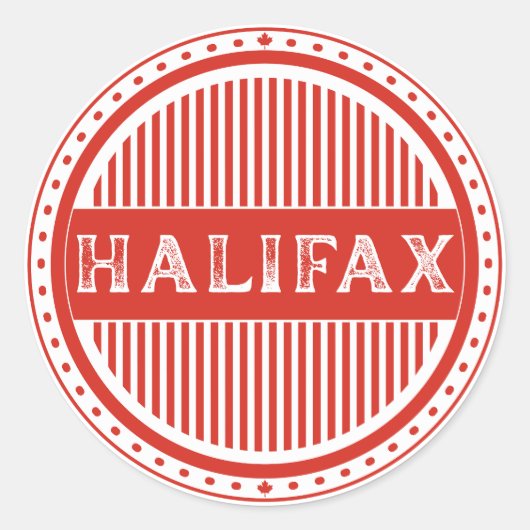Halifax City Pride Emblem – Canadian Identity Ronde Sticker (Voorkant)