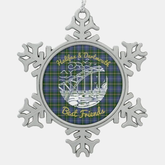 Halifax Dartmouth bridge tartan Friend ornament (Voorkant)