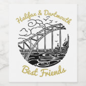 Halifax Dartmouth N.S. Best Friends wine Label Wijn Etiket (Enkel label)