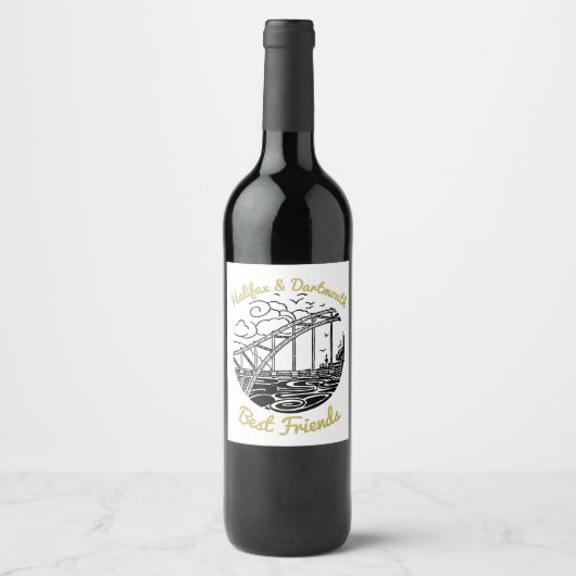 Halifax Dartmouth N.S. Best Friends wine Label Wijn Etiket (Voorkant)