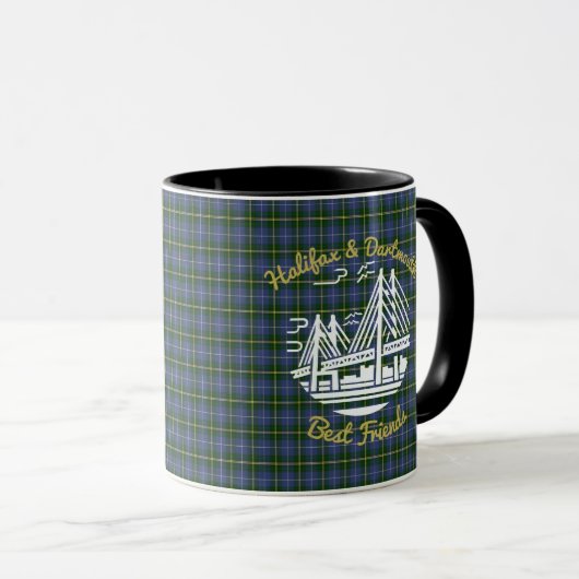 Halifax Dartmouth vrienden tartan koffiecombo mok (Voorkant rechts)