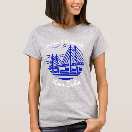 Halifax en Dartmouth Beste vrienden Nova Scotia T-shirt (Voorkant)