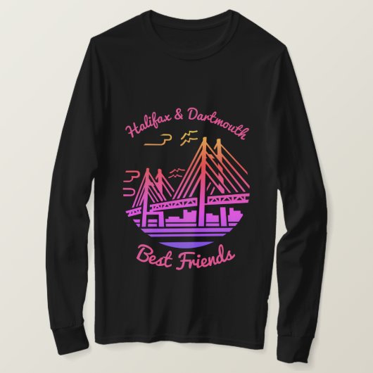 Halifax en Dartmouth Nova Scotia bestvrienden T-shirt (Design voorkant)