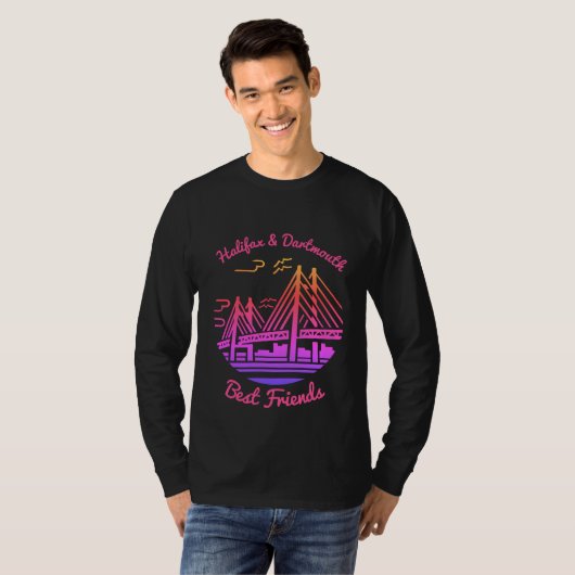 Halifax en Dartmouth Nova Scotia bestvrienden T-shirt (Voorkant volledig)