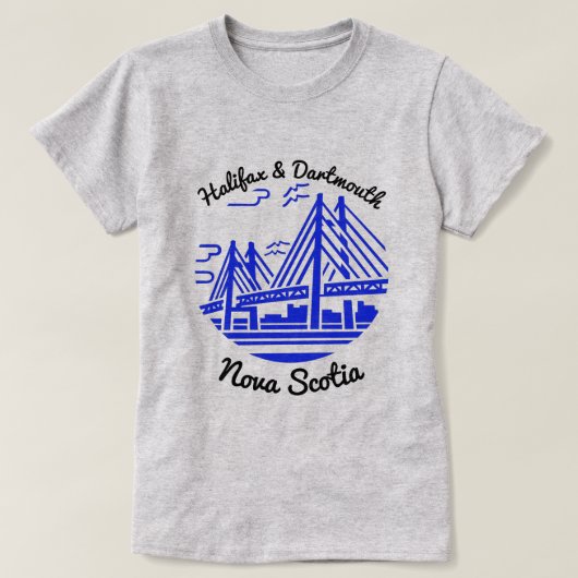 Halifax en Dartmouth Nova Scotia T-Shirt (Design voorkant)