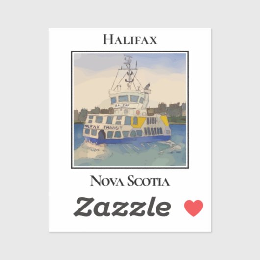 Halifax Ferry Boat, Nova Scotia Sticker (Vel)