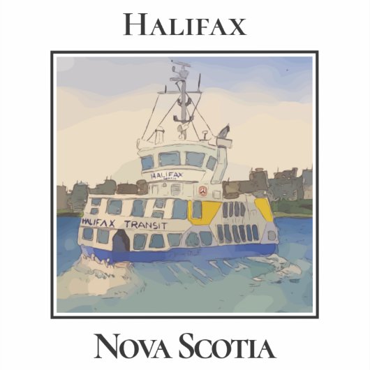 Halifax Ferry Boat, Nova Scotia Sticker (Voorkant)