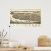 Halifax Nova Scotia 1879 Antiek Panoramisch Kaart Poster (Keuken)