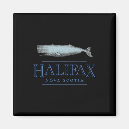 Halifax Nova Scotia Canada Retro Walvis Ontwerp Magneet (Voorkant)