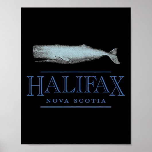 Halifax Nova Scotia Canada Vintage Whale Design  Poster (Voorkant)