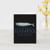 Halifax Nova Scotia Canada Whale Design Kaart (Gele Bloem)