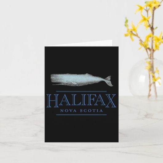 Halifax Nova Scotia Canada  Whale Design Kaart (Gele Bloem)